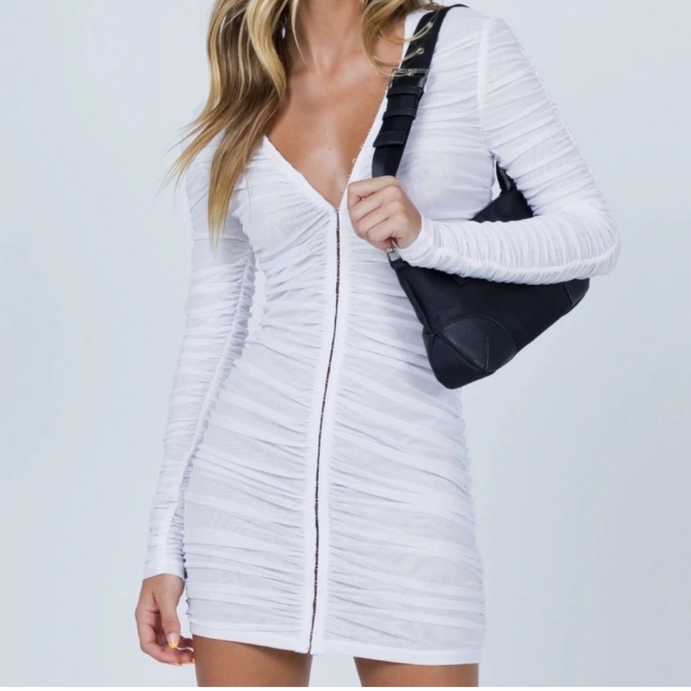 Lioness White Garter Mini Dress